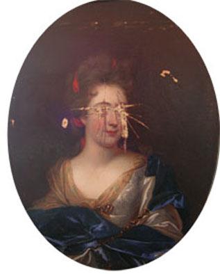 Dame XVIIème, lacération volontaire des yeux